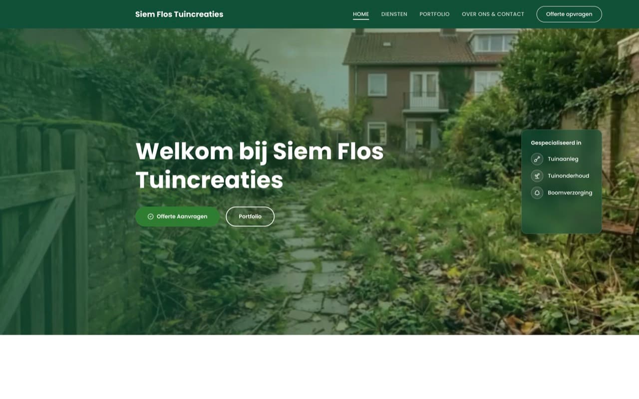 Website van Siem Flos Tuincreaties